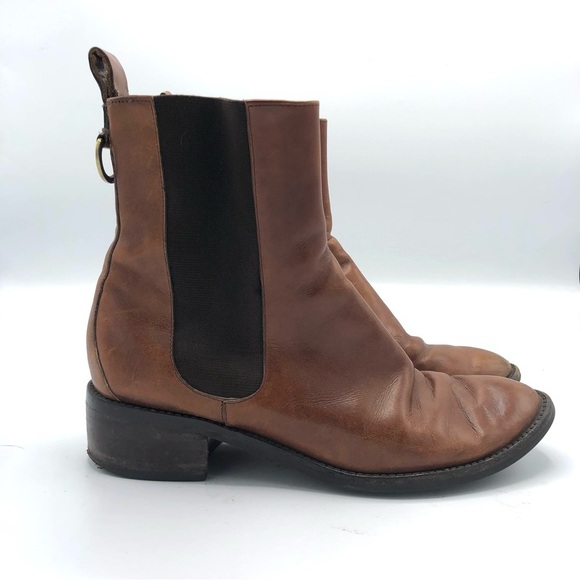 COLE HAAN Nike Air Chelsea Boot Heeled Bootie Ankle Cognac Leather Women Pull On - Picture 2 of 14